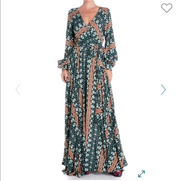 Nwt Meghan La Lilypad Maxi Dress Tribal 